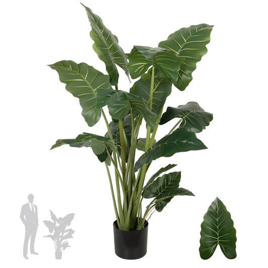 Alocasia artificiala H140cm calidora cu 14 frunze