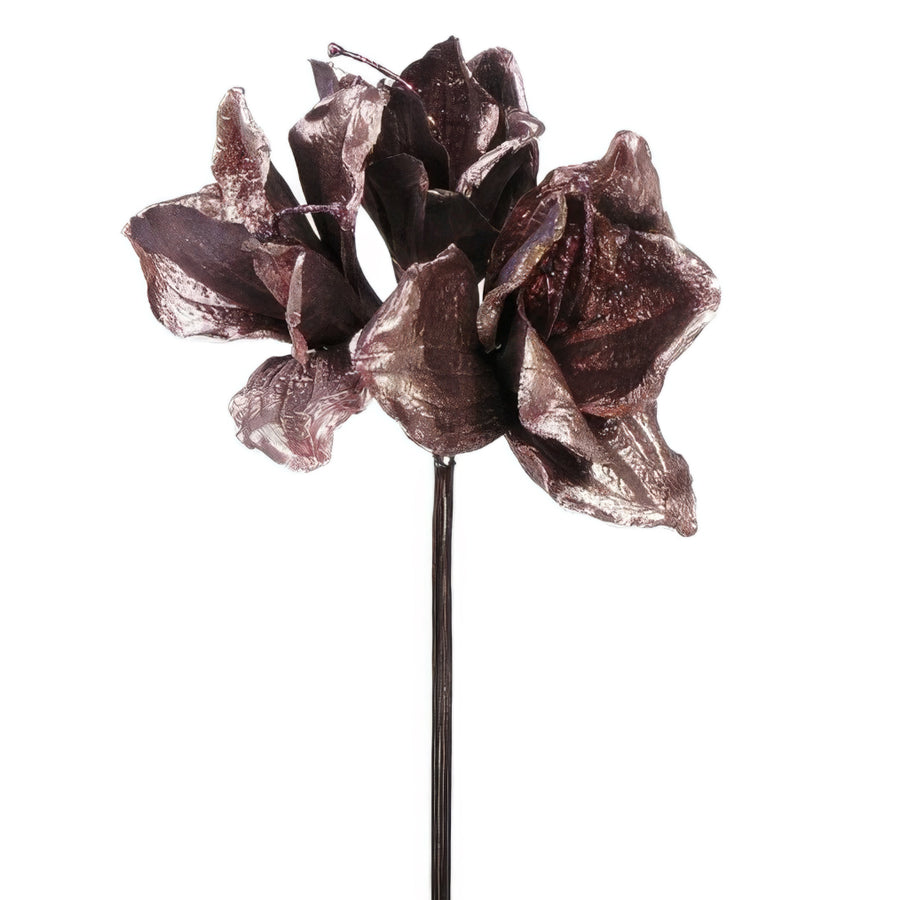 Amaryllis artificial Xmas D18xH67 cm maro