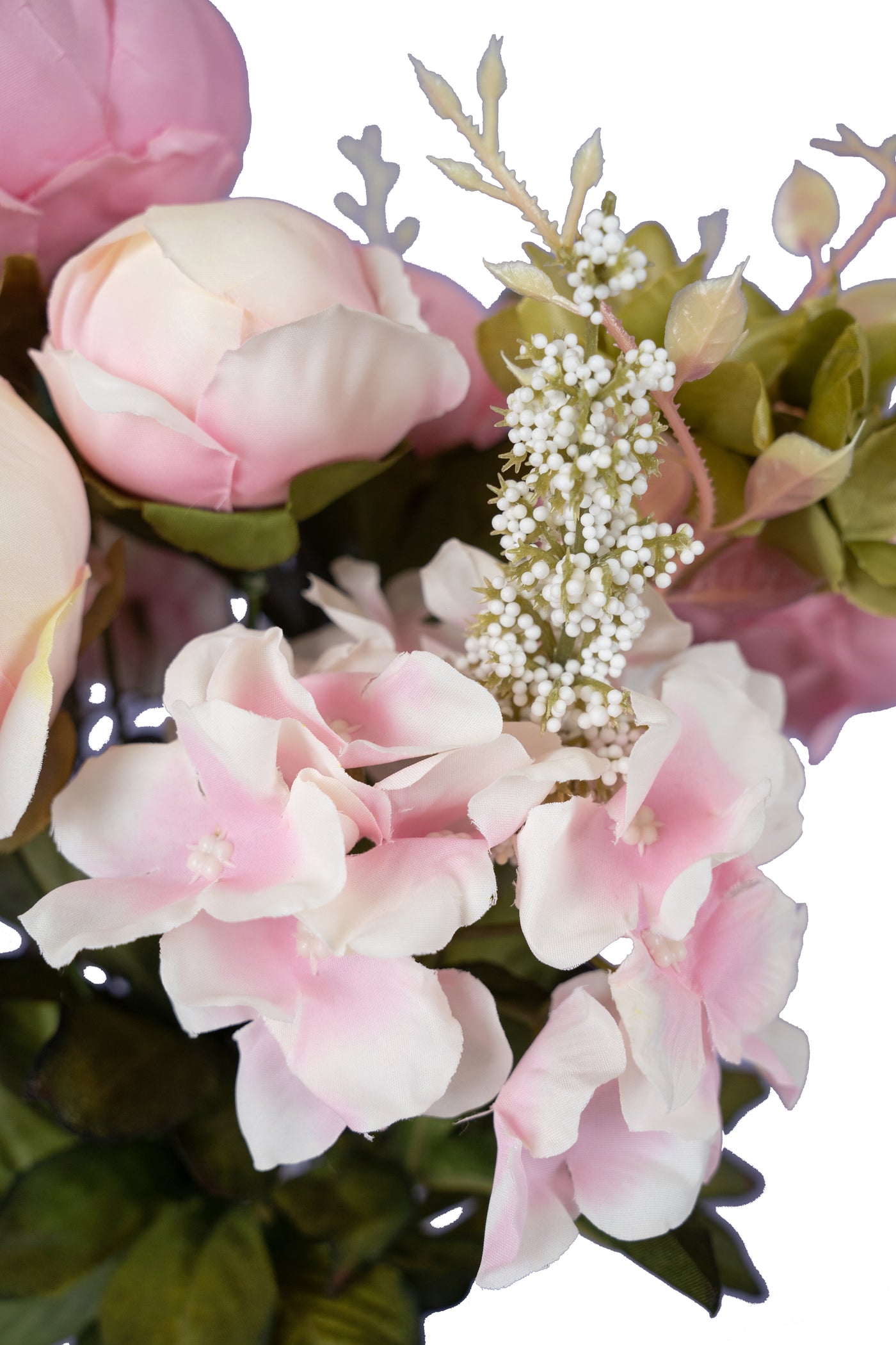 Buchet de bujori artificiali albi si mov deschis D30xH48cm. cu 10 flori