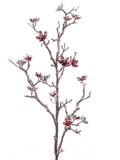 Crenguta cu flori artificiale rosuu de Mar H96 cm