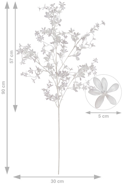 Crenguta artificiala de oncidium H90 cm cu 120 flori. alb