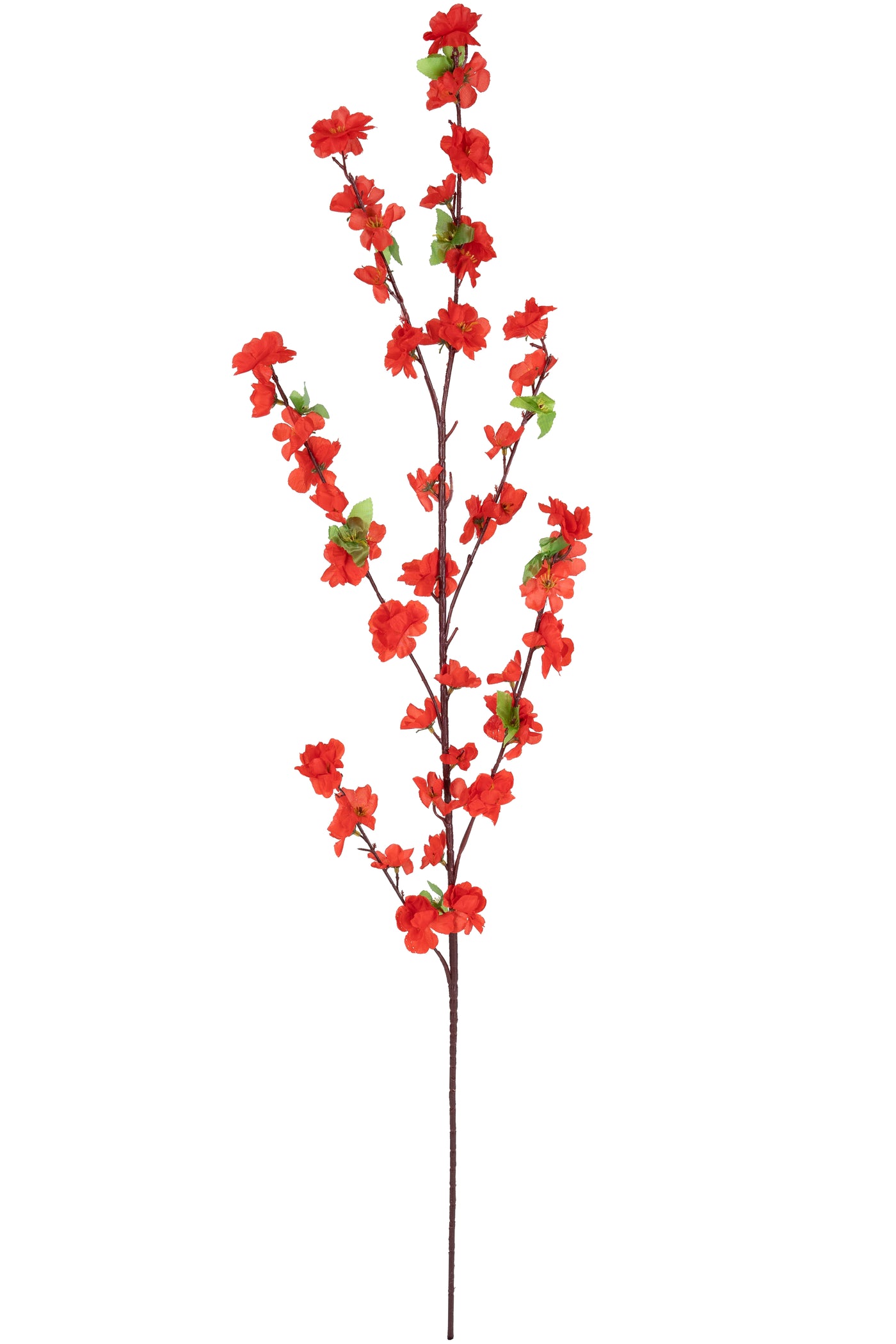Crenguta artificiala de piersic cu flori H120 cm. rosu