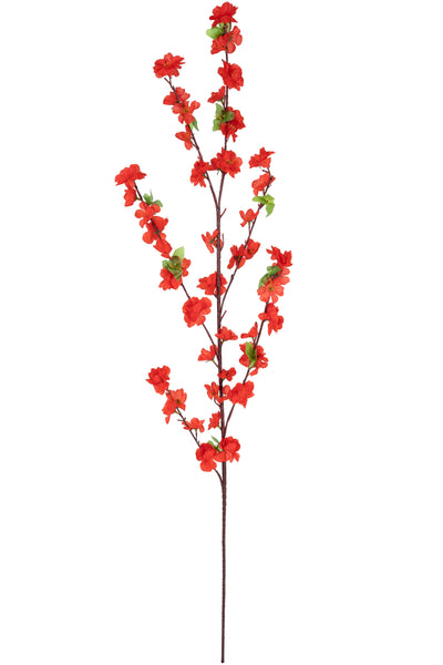 Crenguta artificiala de piersic cu flori H120 cm. rosu