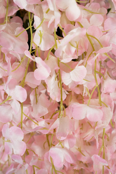 Wisteria artificiala cu flori roz deschis pe 3 ramuri H110 cm