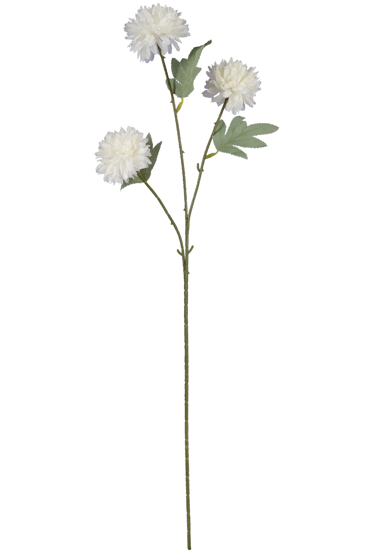 Crizantema artificiala alba cu 3 flori D16xH65 cm