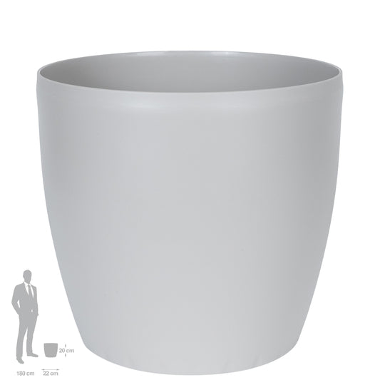 Ghiveci inteligent H20xD22 cm Classico cu set complet udare gri silk mat