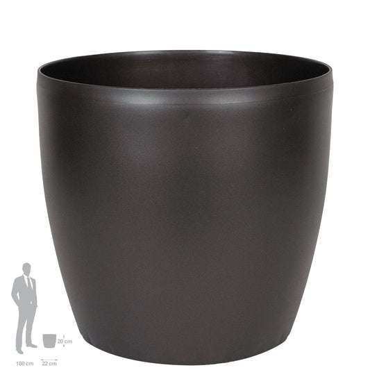 Ghiveci inteligent H20xD22 cm Classico cu set complet udare maro ruginiu mat