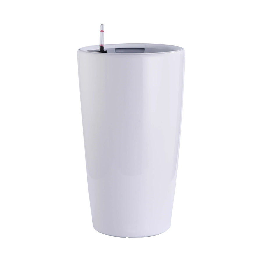 Ghiveci inteligent H56.3xD32.5 cm RobertoRossi Rondo alb lucios