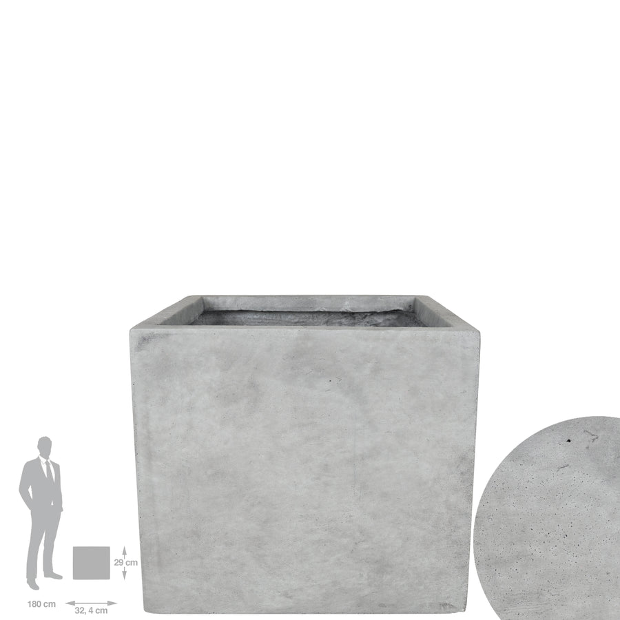 Ghiveci plante 32.4x32.4x29 cm gri ciment
