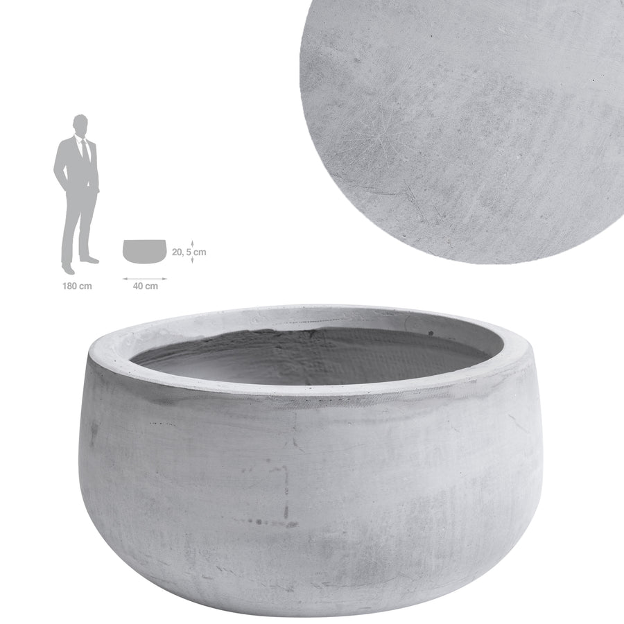 Ghiveci plante H20.5xD40 cm. gri ciment
