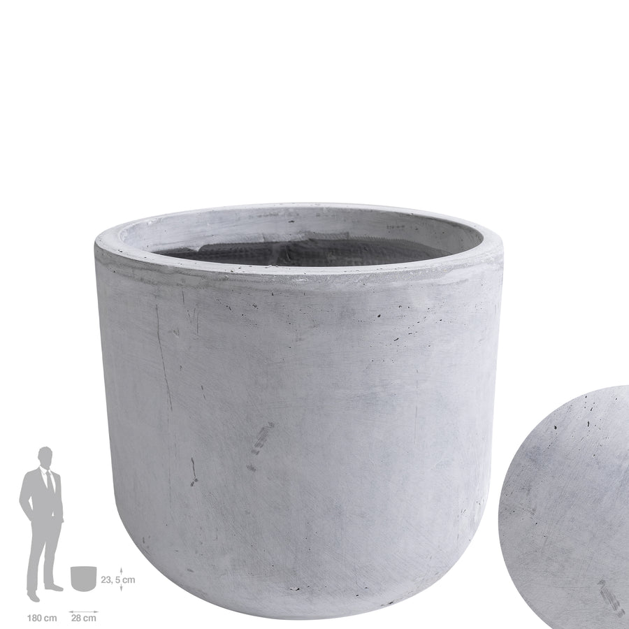 Ghiveci plante H23.5xD28 cm. gri ciment
