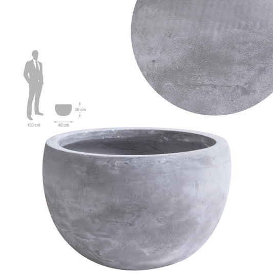 Ghiveci plante H26xD40 cm. gri ciment