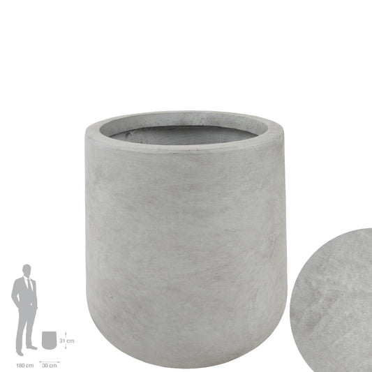 Ghiveci plante H31xD30 cm. gri ciment
