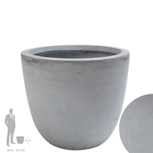 Ghiveci plante H31xD35.5 cm. gri ciment