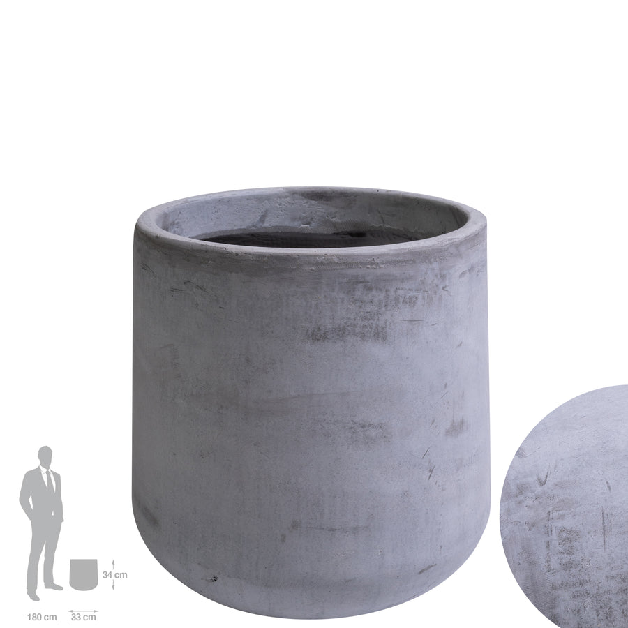 Ghiveci plante H34xD33 cm. gri ciment