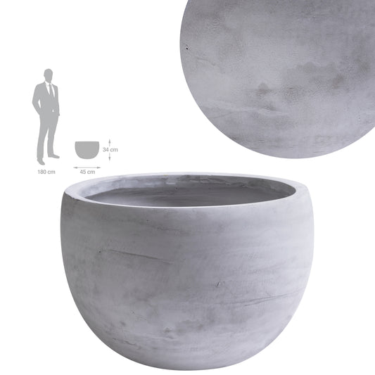 Ghiveci plante H34xD45 cm. gri ciment