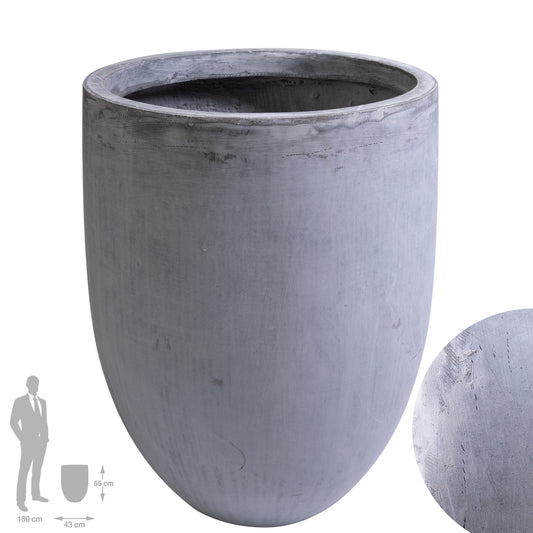 Ghiveci plante H55xD43 cm. gri ciment