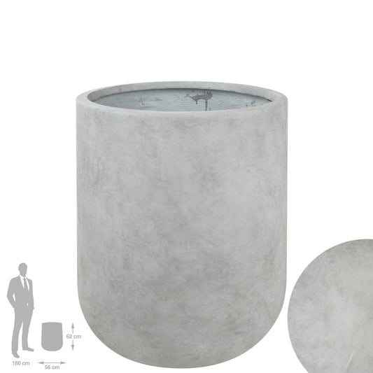 Ghiveci plante H62xD56 cm. gri ciment