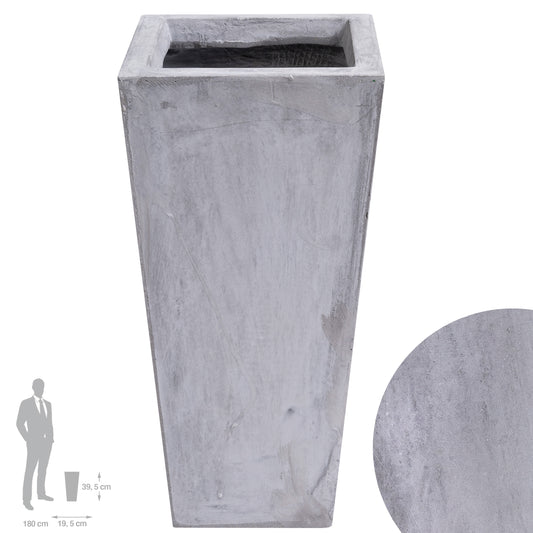 Ghiveci pt plante 19.5x19.5x39.5 cm. gri ciment