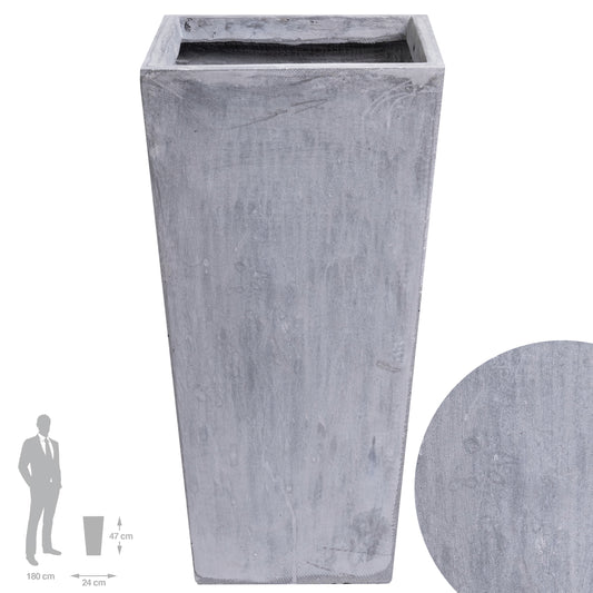 Ghiveci pt plante 24x24x47 cm. gri ciment