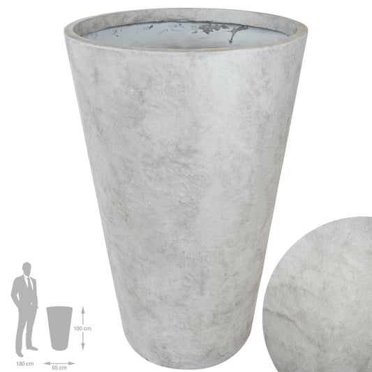 Ghiveci pt plante H100xD65 cm. gri ciment