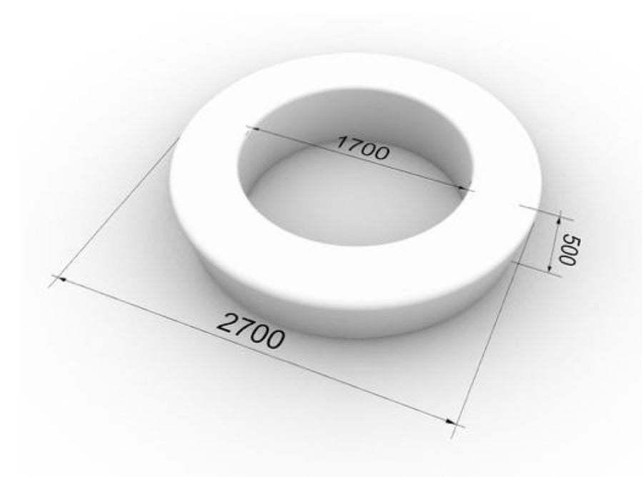 Ghiveci urban round cu banca D270xH50 cm