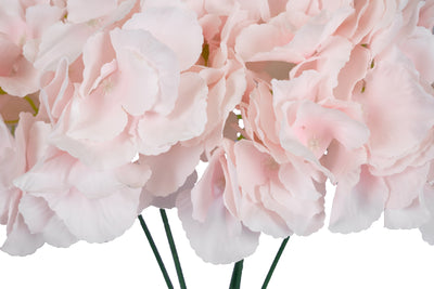 Hortensie artificiala cu 5 flori roz deschis D30xH47cm