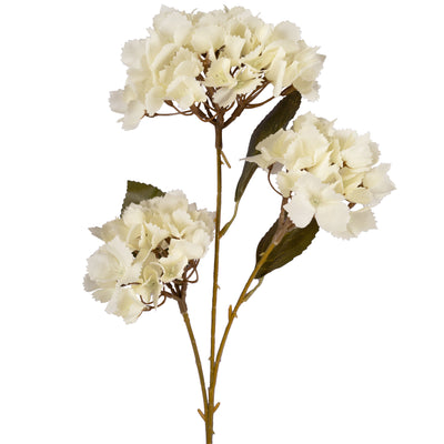 Hortensie artificiala cu 3 flori albe H69 cm