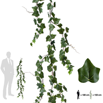 Iedera artificiala H150cm cu frunze verde inchis si deschis pentru exterior cu protectie UV