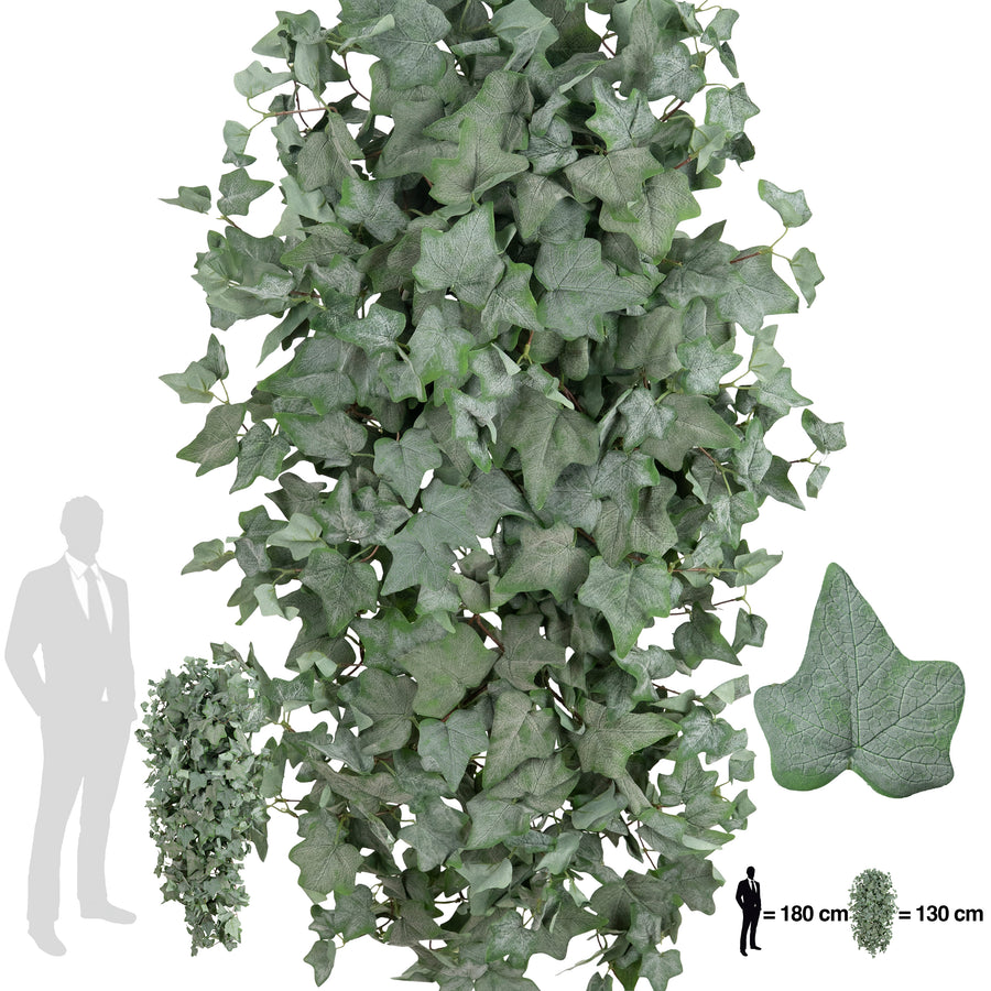 Iedera artificiala catifelata H130cm cu 570 frunze verde deschis