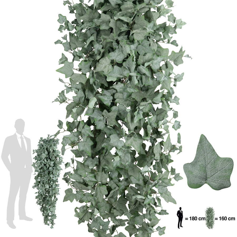 Iedera artificiala catifelata H180cm cu 850 frunze verde deschis