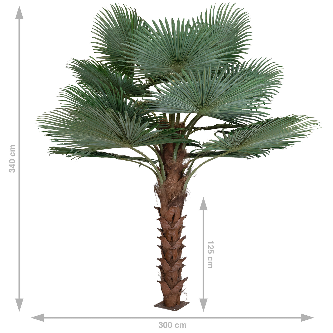 Palm artificial H340cm Washingtonia, coroana D300cm cu protectie UV