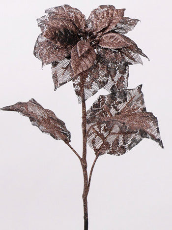 Poinsettia artificiala D13xH53 cm maro