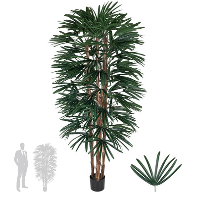 Palm artificial H180cm Rhapis excelsa cu 102 frunze cu protectie UV