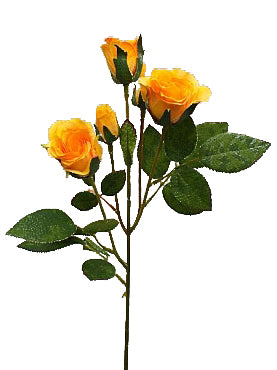 Trandafir tros artificial galben D4x3x2xH40 cm HO