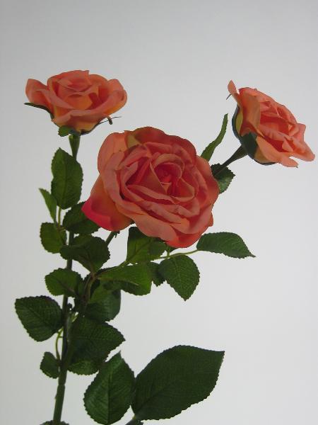 Trandafir tros artificial roz-somon Diamond D7x6xH71 cm HO
