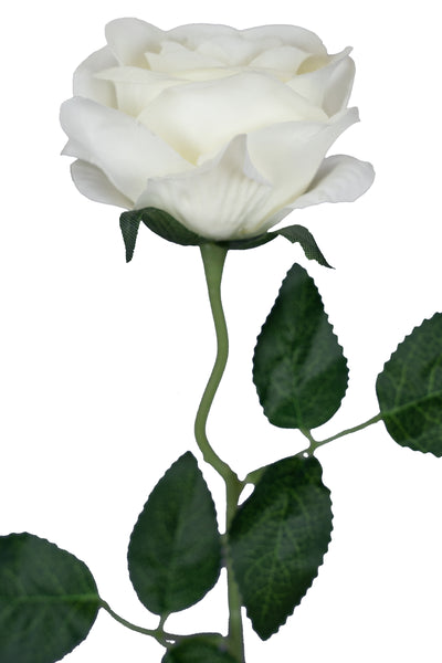 Trandafir artificial alb D20xH50 cm