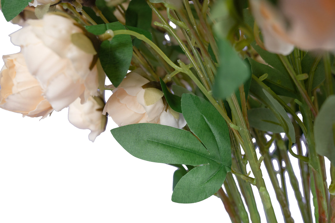 Trandafir tros artificial cu 6 flori roz deschis D25xH75 cm