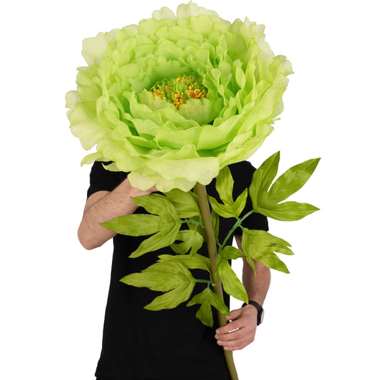 Bujor artificial D48xH130 cm verde cu tulpina gigant XXL