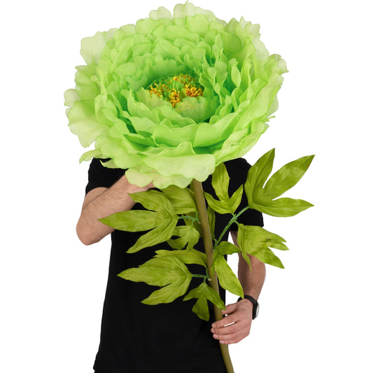 Bujor artificial D48xH130 cm verde cu tulpina gigant XXL