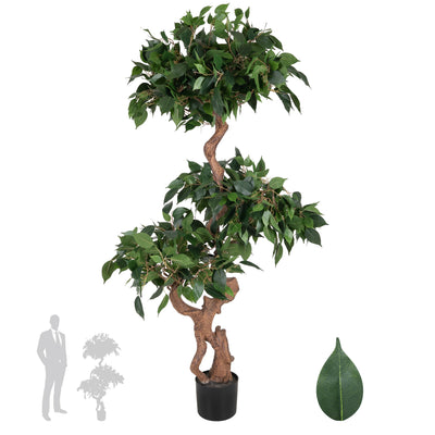 Bonsai artificial H150cm Ficus microcarpa cu 1218 frunze