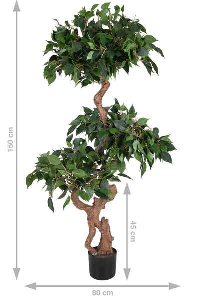 Bonsai artificial H150cm Ficus microcarpa cu 1218 frunze