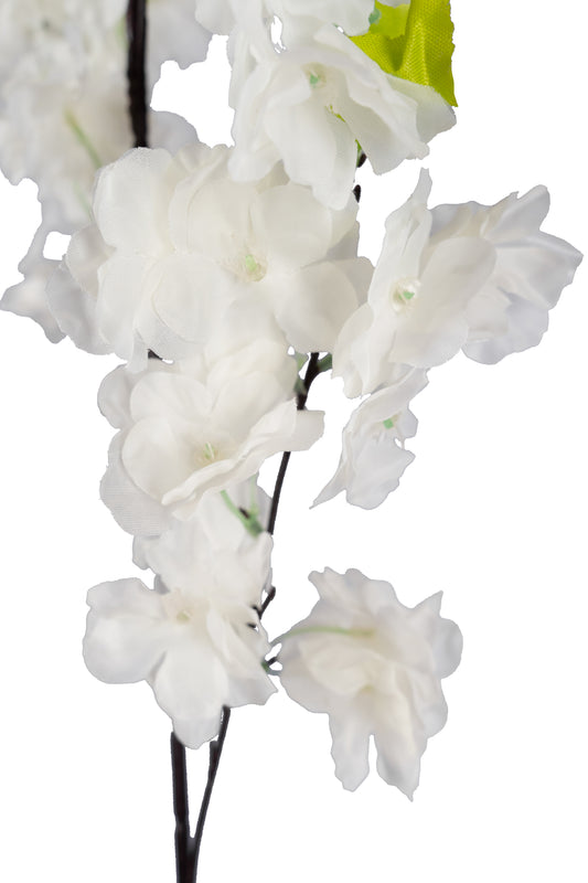 Crenguta artificiala de cires 4 ramuri cu flori H100 cm. alb