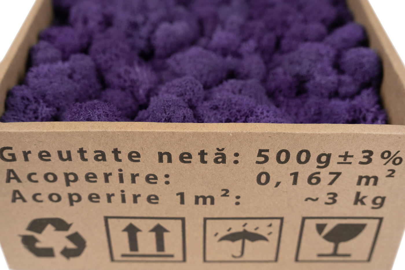 Licheni curatati si fara radacina conservati 500g NET, calitate ULTRA PREMIUM, mov purpuriu RR17