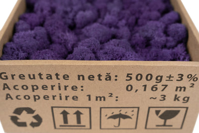 Licheni curatati si fara radacina conservati 500g NET, calitate ULTRA PREMIUM, mov purpuriu RR17