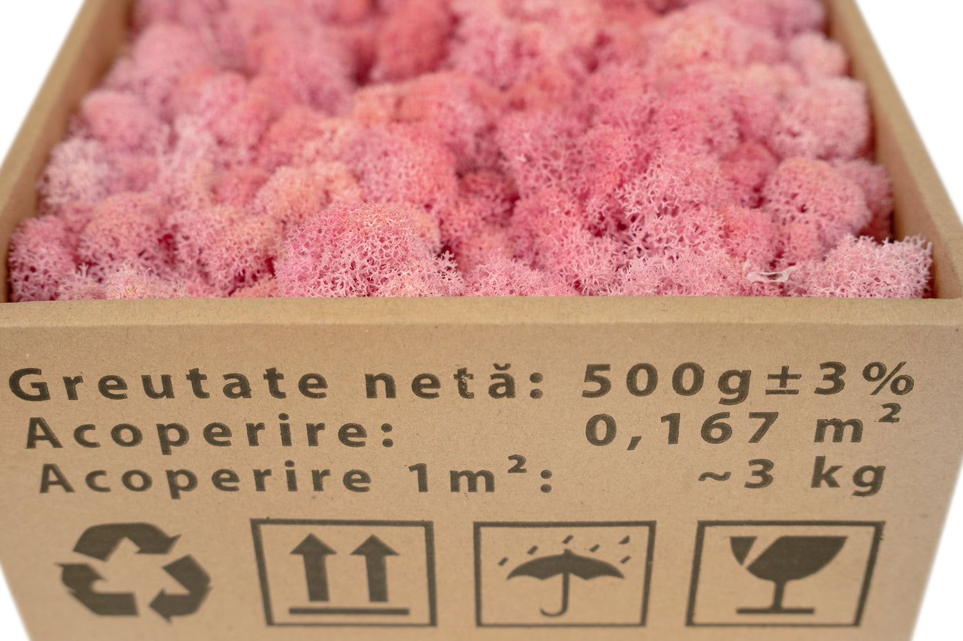 Licheni curatati si fara radacina conservati 500g NET, calitate ULTRA PREMIUM, roz deschis RR21