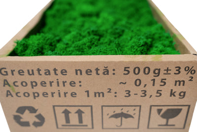 Licheni curatati si fara radacina conservati 500g NET, calitate ULTRA PREMIUM, verde smarald RR02