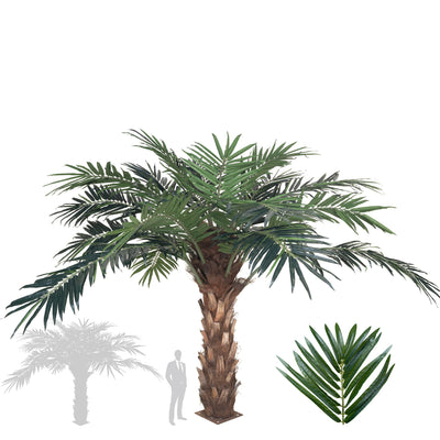 Palm artificial H240cm Phoenix exotic cu trunchi natural. coroana D350cm cu protectie UV