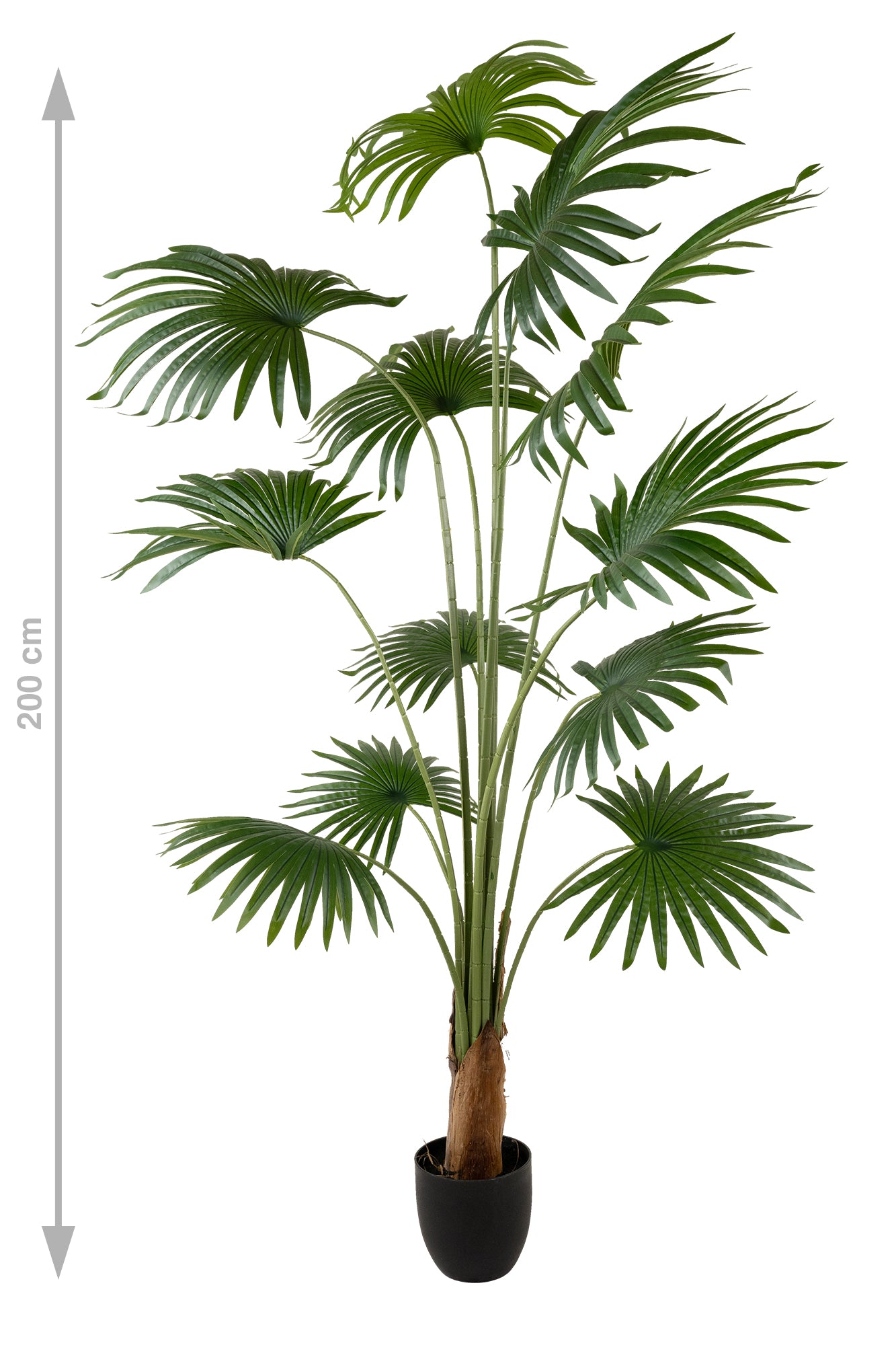 Palm artificial H200cm Washingtonia cu 12 frunze cu protectie UV