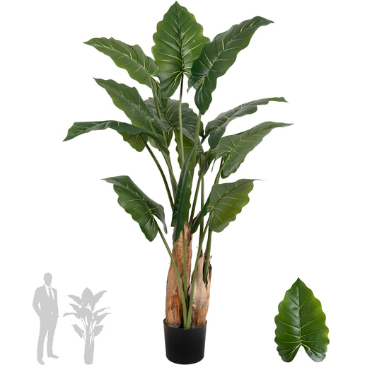 Alocasia artificiala H140cm calidora cu 13 frunze